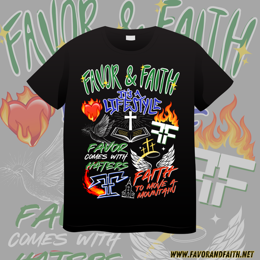 FAVOR AND FAITH SLOGAN TEE